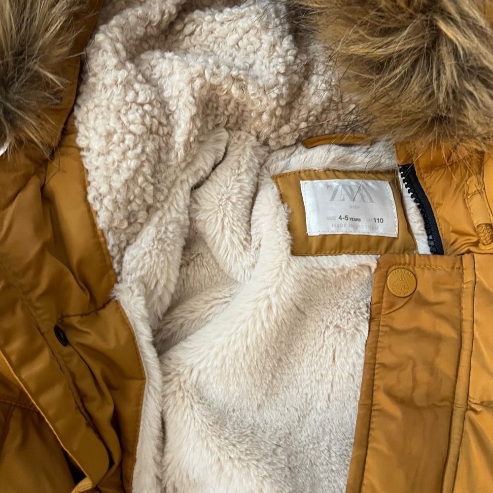 Zara yellow mustard parka jacket